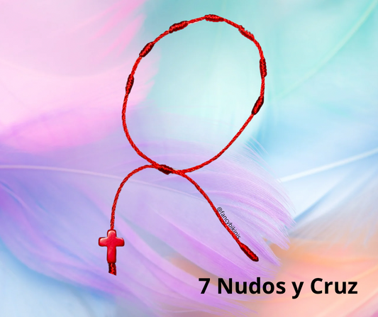 7 Nudos & Cruz en piedra turquesa